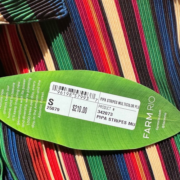 FARM Rio Multicolor Pipa Stripes Pleated Shirt - Picture 4 of 4